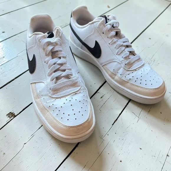Nike Court Vision Low White/Pink/Black Sneakers Women’s Size 9.5 Leather - Picture 10 of 11